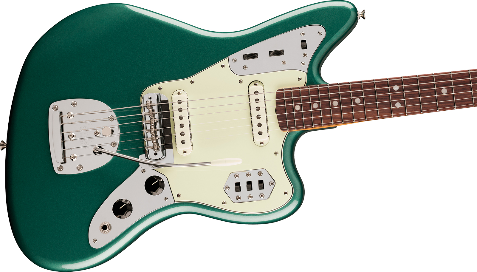 Fender Jaguar Mid 60s Vintera 3 Shsc Mex 2s Trem Rw - Sherwood Green Metallic - Guitarra electrica retro rock - Variation 2