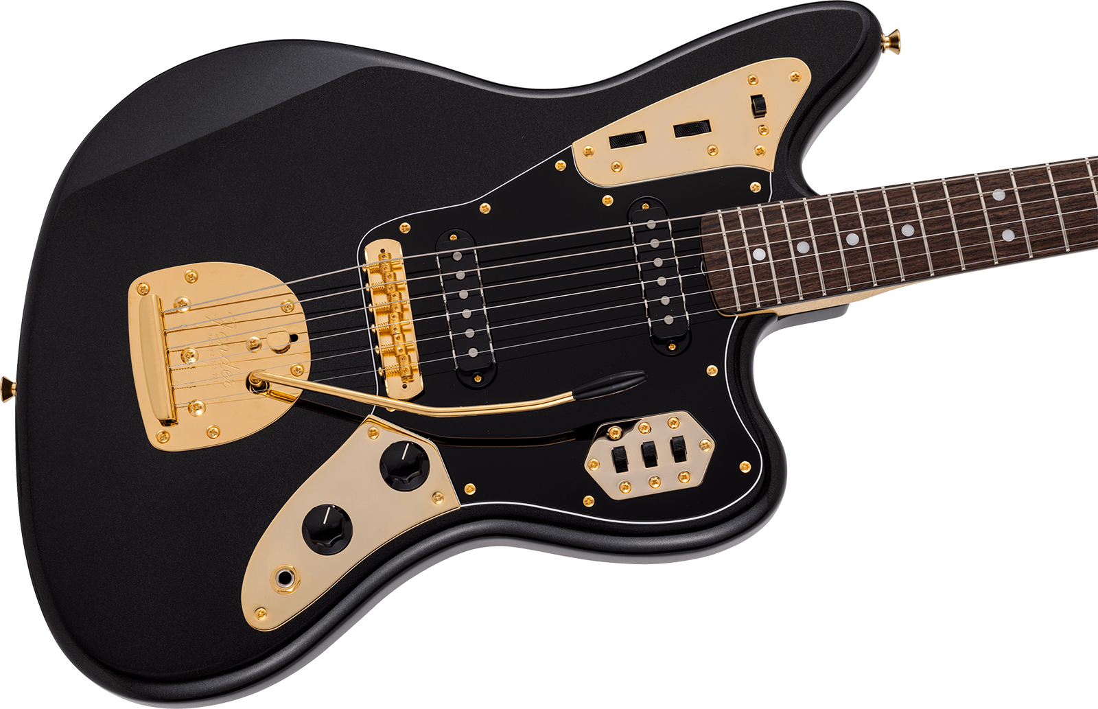 Fender Jaguar Traditional 60s Mij Ltd Jap Shsc 2s Trem Rw - Black Pearl - Guitarra electrica retro rock - Variation 2