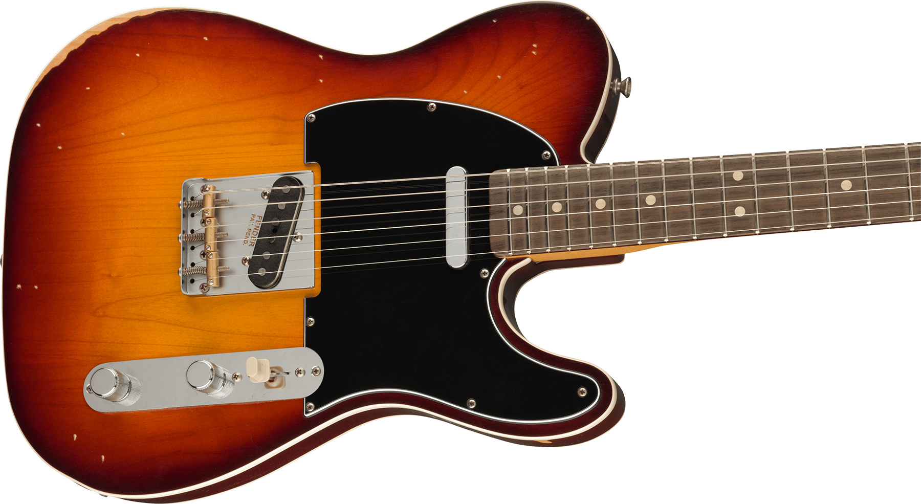 Fender Jason Isbell Tele Custom Signature Rw +housse - Road Worn 3-color Chocolate Burst - Guitarra eléctrica con forma de tel - Variation 2