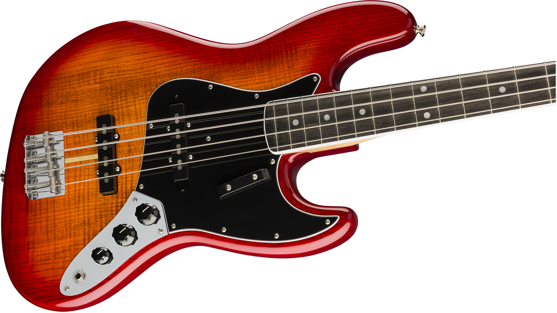 Fender Jazz Bass Flame Ash Top Rarities Usa Eb - Plasma Red Burst - Bajo eléctrico de cuerpo sólido - Variation 2