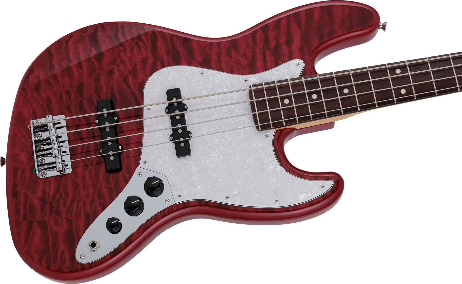 Fender Jazz Bass Hybrid Ii Mij Jap Rw - Quilt Red Beryl - Bajo eléctrico de cuerpo sólido - Variation 2