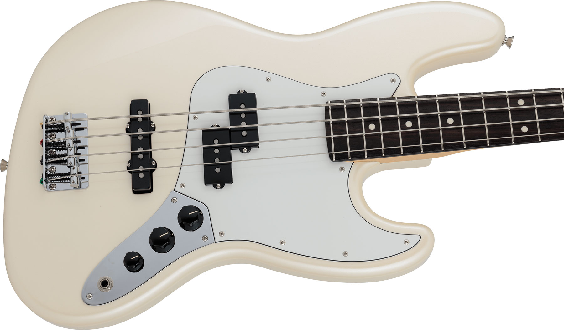 Fender Jazz Bass Hybrid Ii Pj Mij Jap Rw - Olympic Pearl - Bajo eléctrico de cuerpo sólido - Variation 2