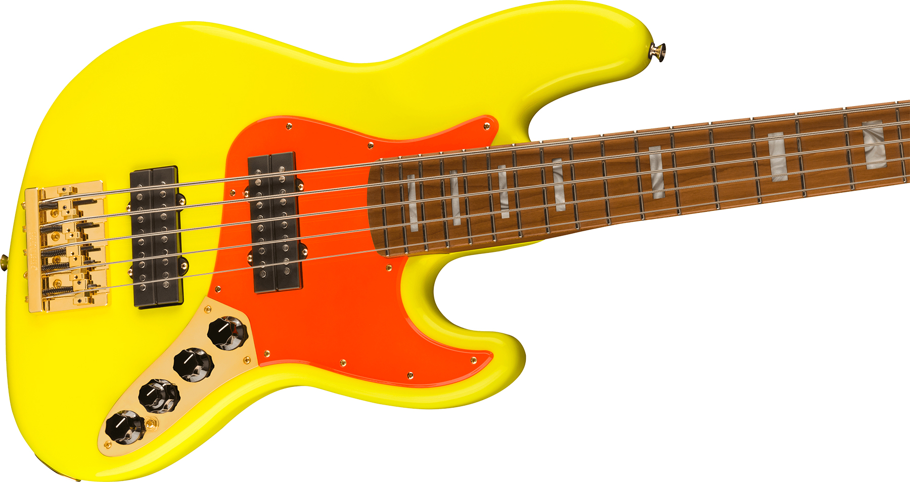 Fender Jazz Bass Mononeon V Mex Signature 5c Active Mn - Neon Yellow - Bajo eléctrico de cuerpo sólido - Variation 2