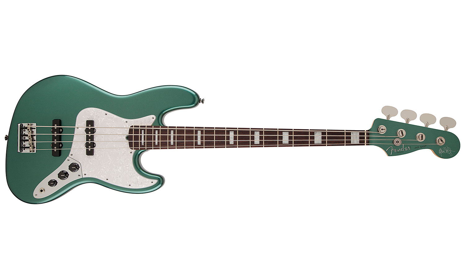 Fender Jazz Bass Usa American Artist Adam Clayton 2014  Rw Sherwood Green Metallic - Bajo eléctrico de cuerpo sólido - Variation 1