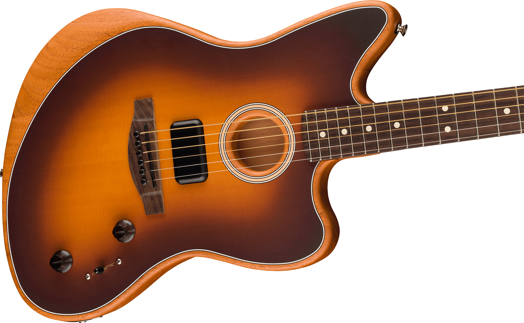 Fender Jazzmaster Acoustasonic Player Mex Epicea Acajou Rw - 2-color Sunburst - Guitarra electro acustica - Variation 2