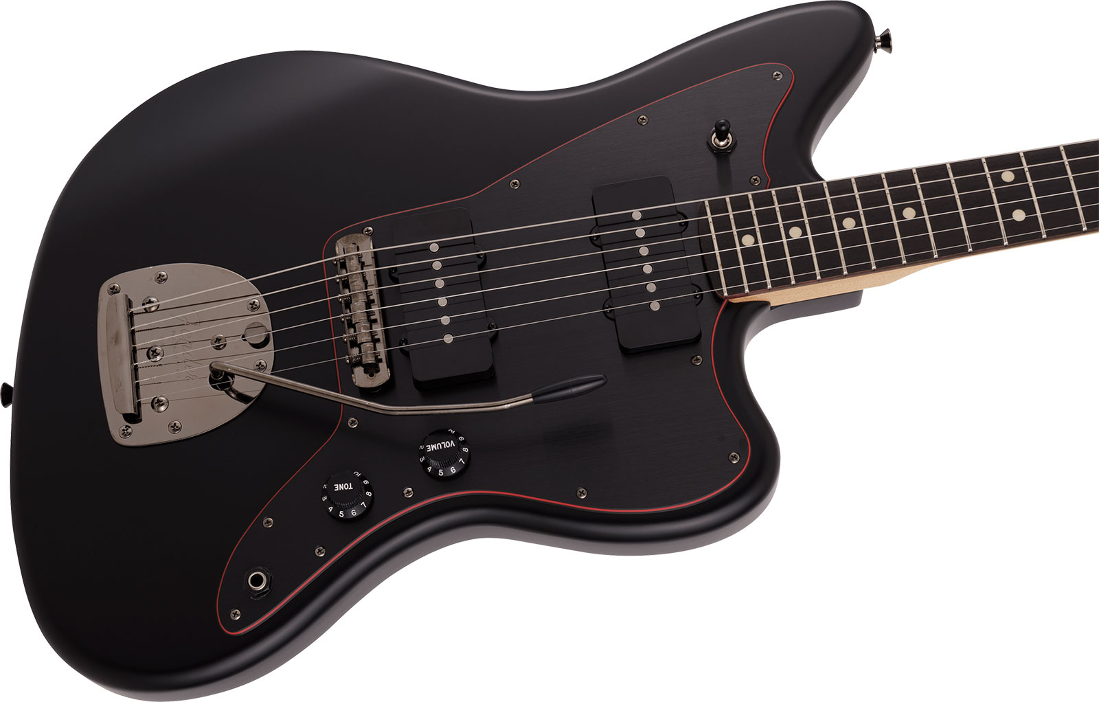 Fender Jazzmaster Hybrid Ii Jap 2s Trem Rw - Satin Black - Guitarra electrica retro rock - Variation 2