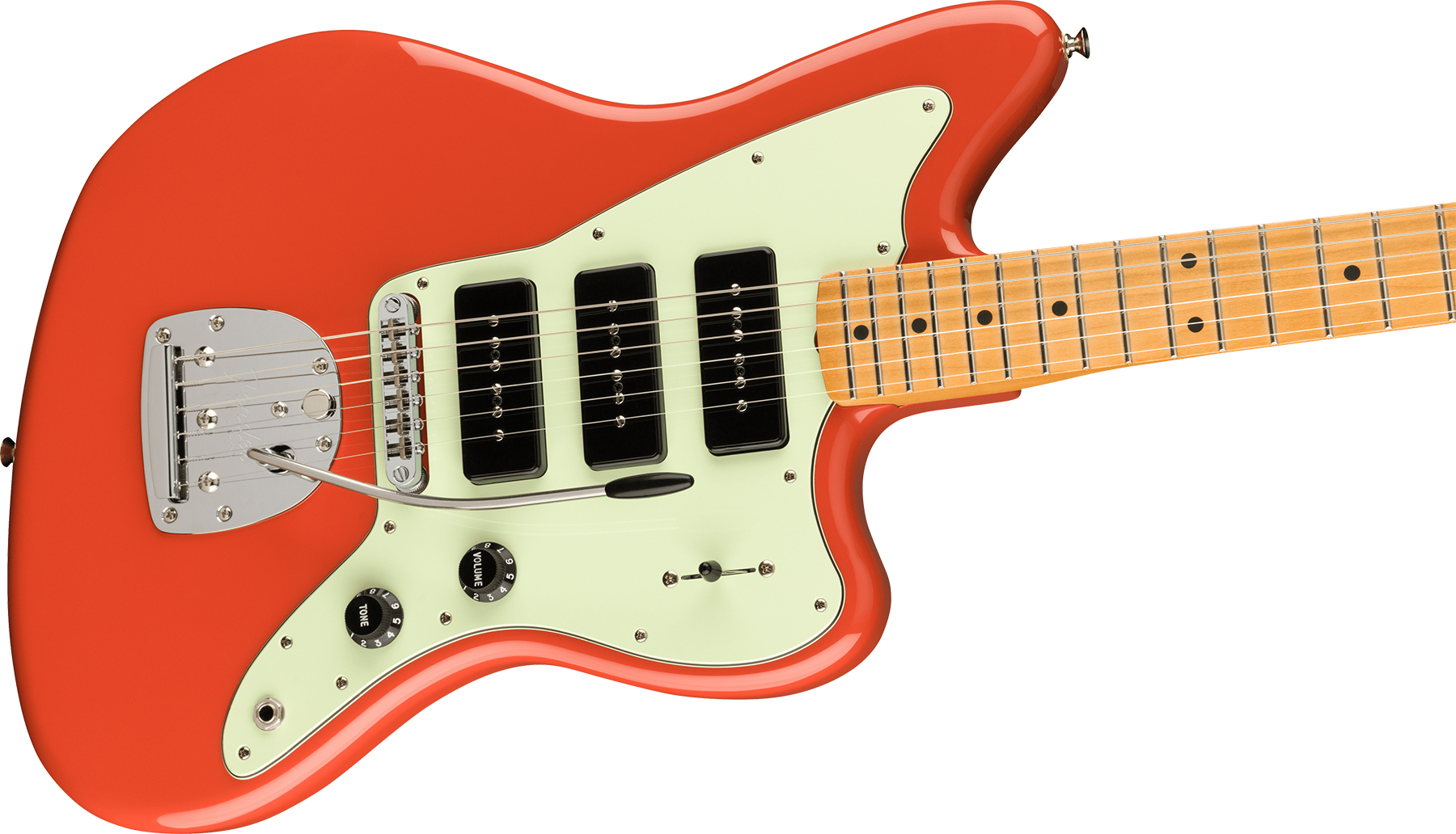 Fender Jazzmaster Noventa Mex Sss Mn +housse - Fiesta Red - Guitarra electrica retro rock - Variation 2