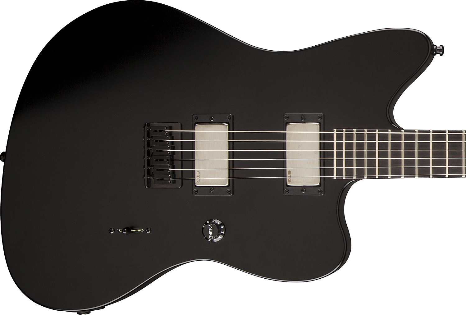 Fender Jim Root Jazzmaster Usa 2h Emg Ht Eb - Flat Black - Guitarra electrica retro rock - Variation 2
