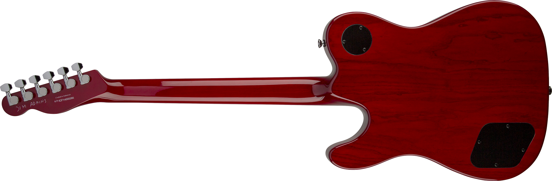 Fender Jim Adkins Tele Ja-90 Mex Signature 2p90 Lau - Crimson Red Transparent - Guitarra eléctrica con forma de tel - Variation 1