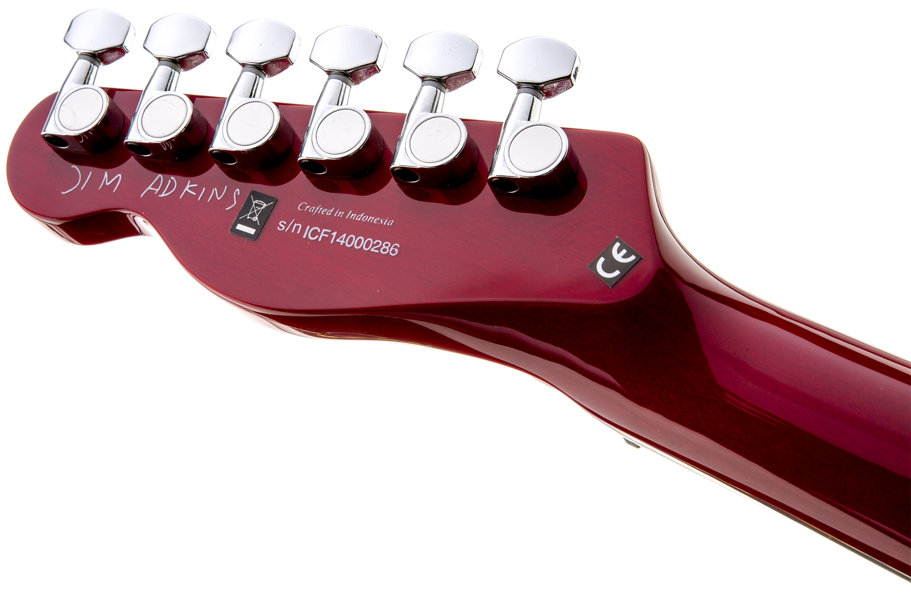 Fender Jim Adkins Tele Ja-90 Mex Signature 2p90 Lau - Crimson Red Transparent - Guitarra eléctrica con forma de tel - Variation 3