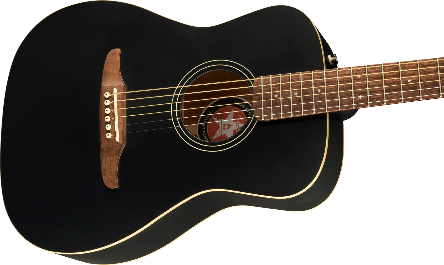 Fender Joe Strummer Campfire Signature Concert Epicea Acajou Wal +housse - Matte Black - Guitarra electro acustica - Variation 2