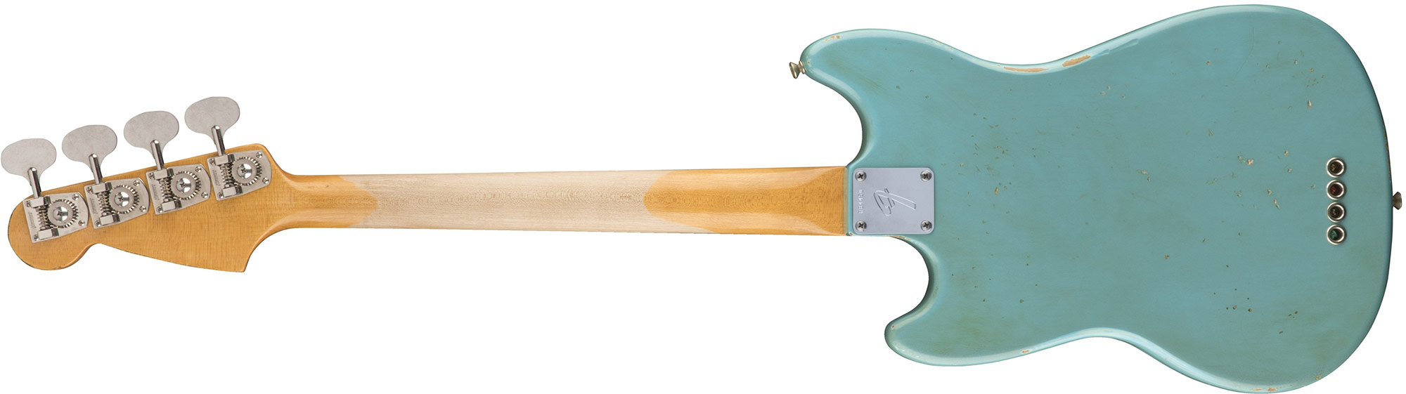 Fender Justin Meldal-johnsen Jmj Mustang Bass Road Worn Mex Rw - Faded Daphne Blue - Bajo eléctrico para niños - Variation 1