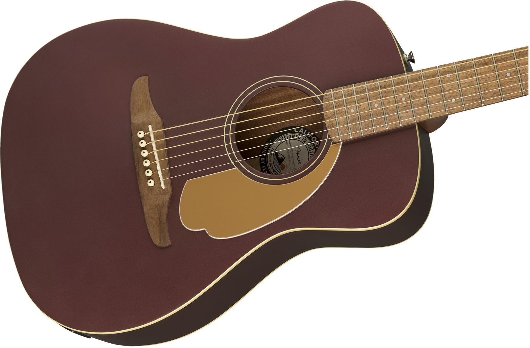 Fender Malibu Player Concert Epicea Acajou Wal - Burgundy Satin - Guitarra electro acustica - Variation 1