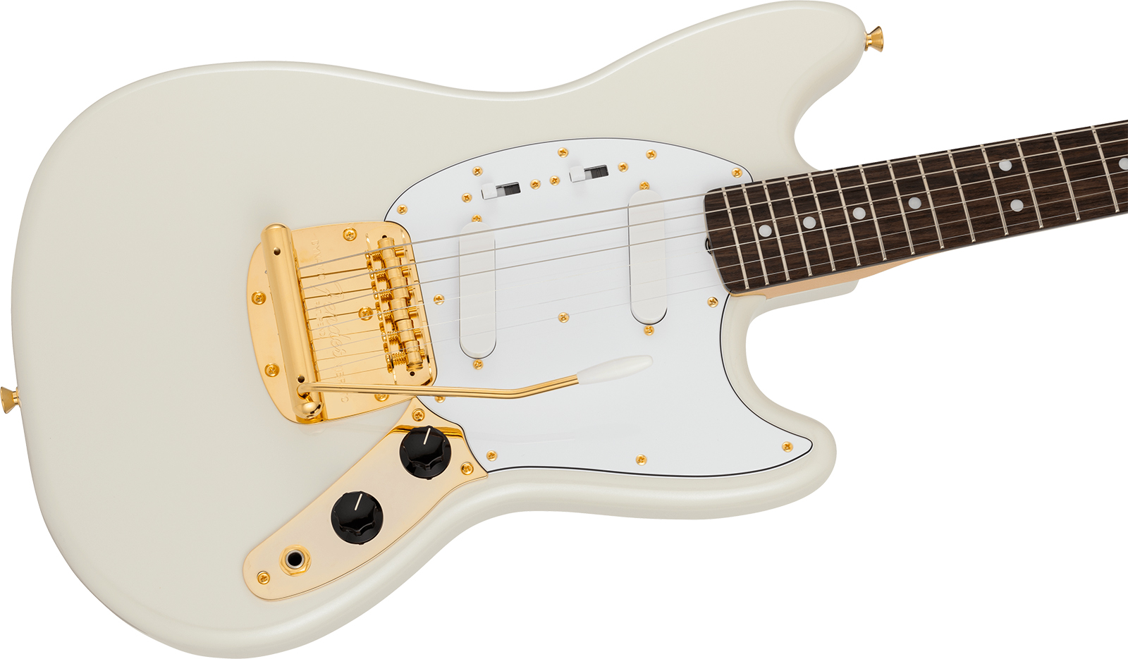 Fender Mustang 60s Traditional Mij Ltd Jap Shsc 2s Trem Rw - White Pearl - Guitarra electrica retro rock - Variation 2