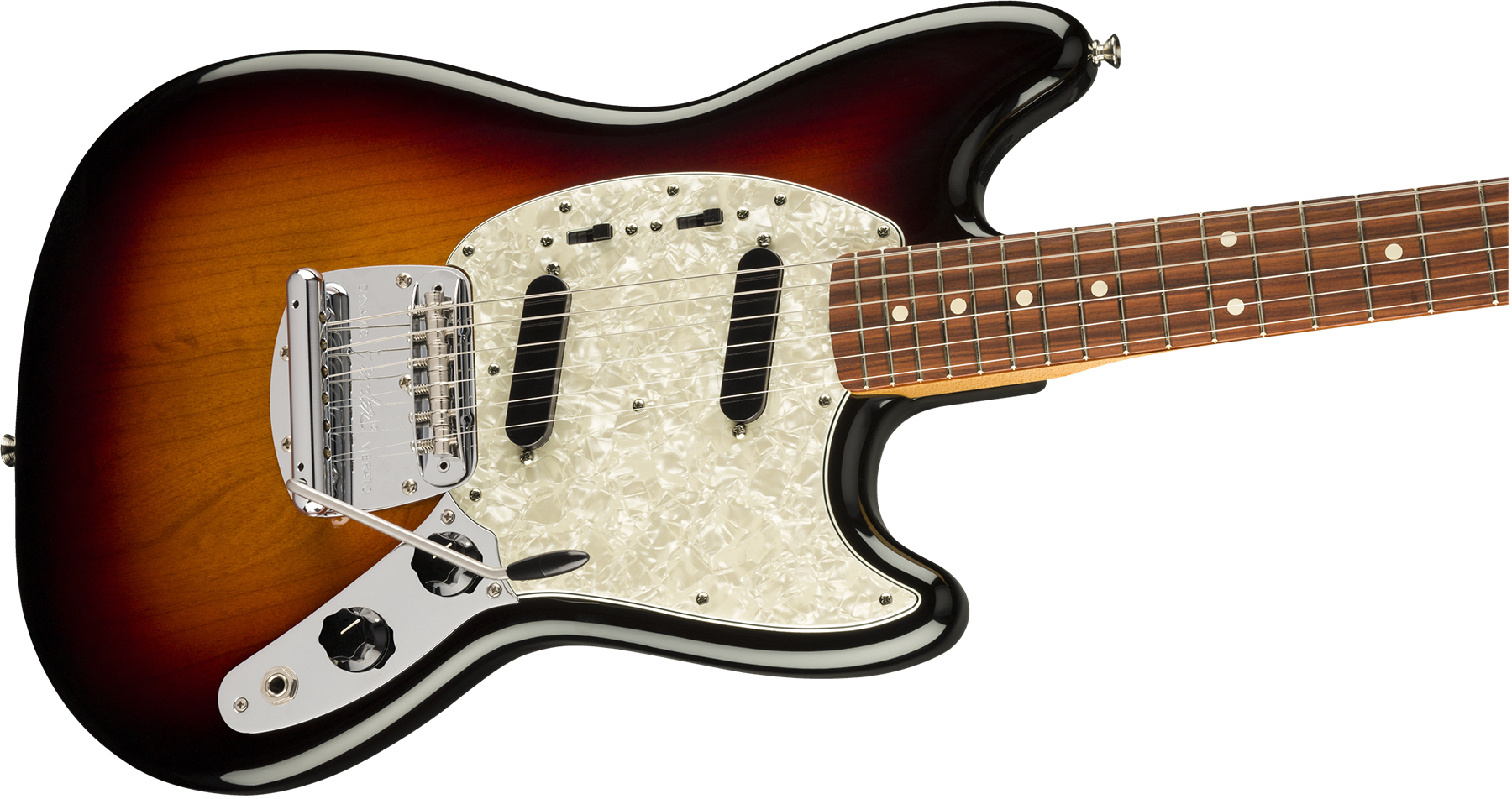 Fender Mustang 60s Vintera Vintage Mex Pf - 3-color Sunburst - Guitarra electrica retro rock - Variation 2
