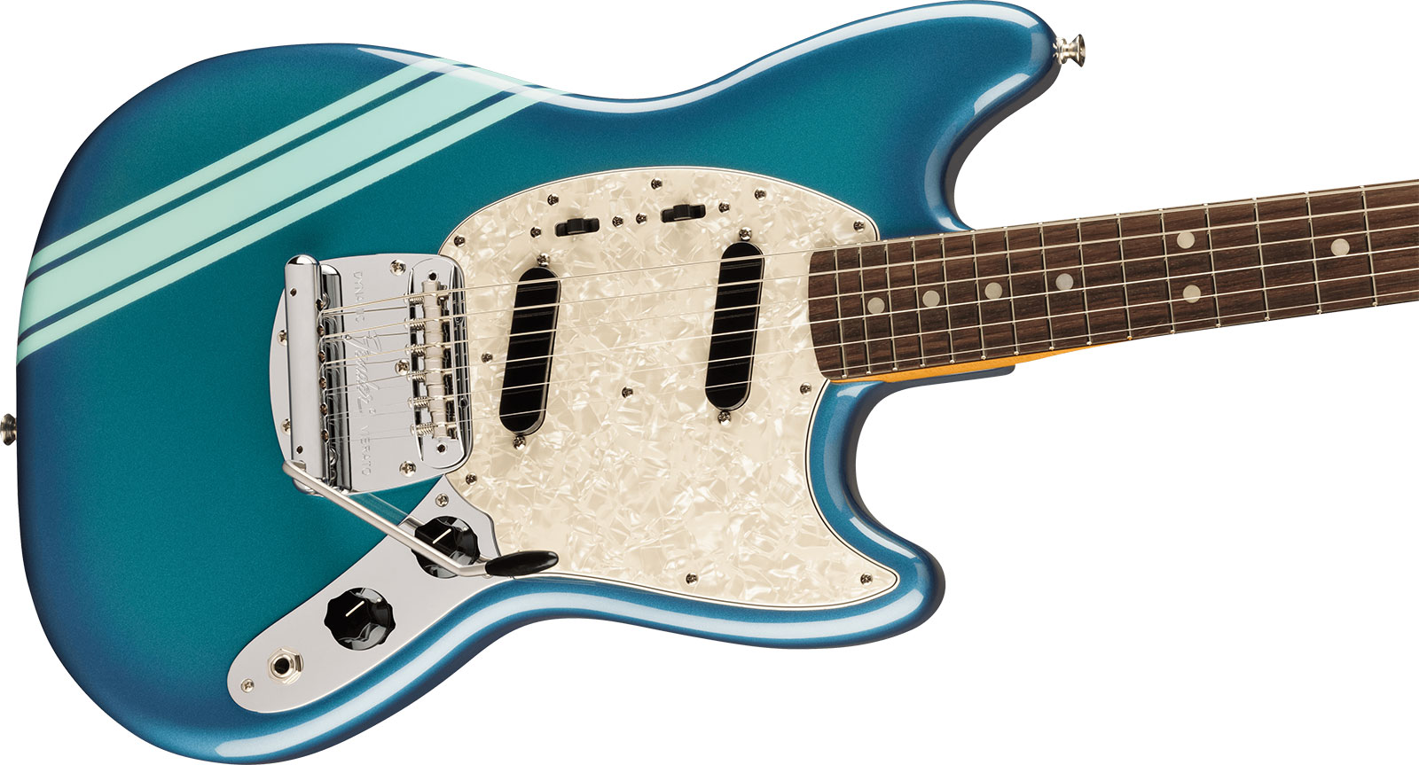Fender Mustang 70s Competition Vintera 2 Mex 2s Trem Rw - Competition Blue - Guitarra electrica retro rock - Variation 2