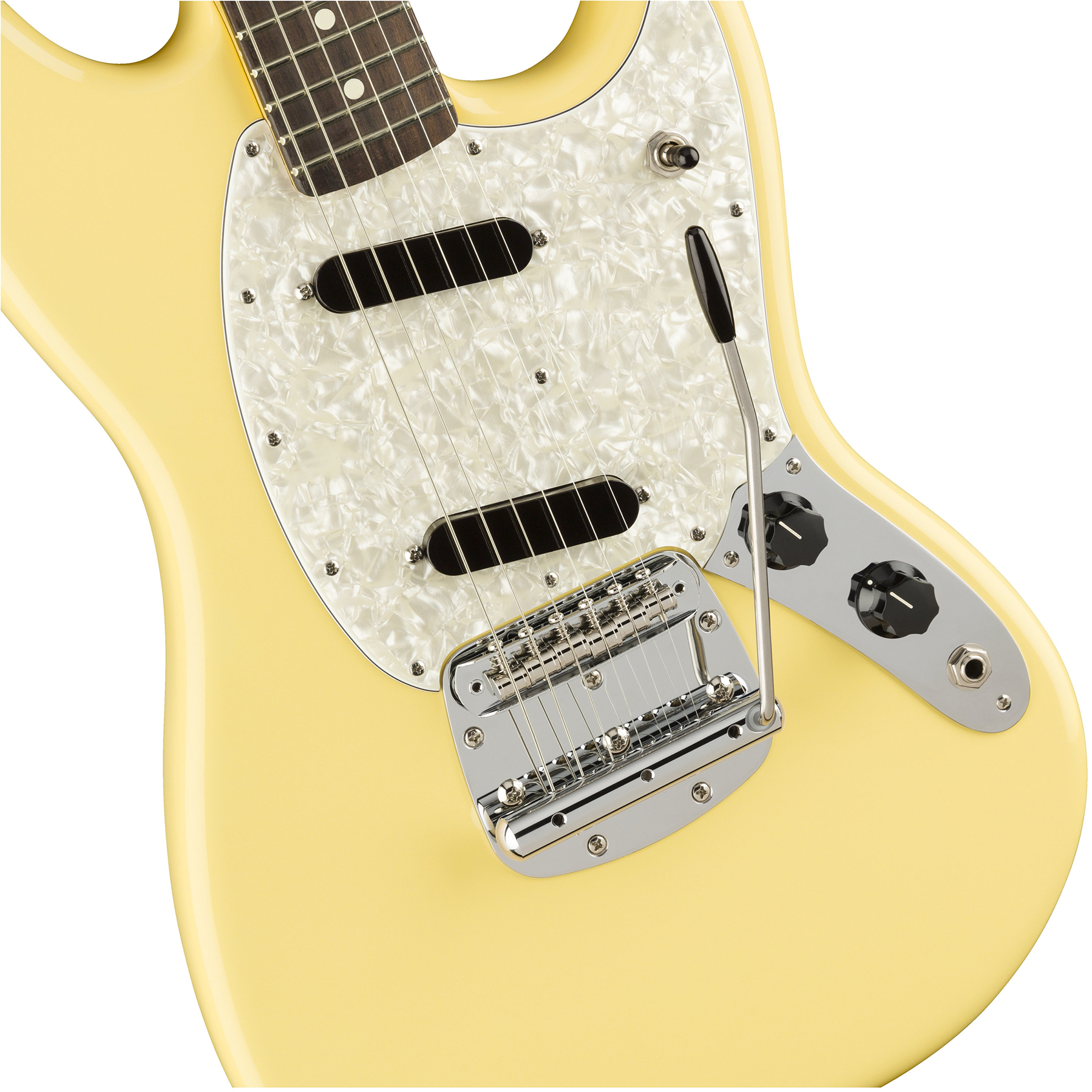 Fender Mustang American Performer Usa Ss Rw - Vintage White - Guitarra eléctrica de doble corte - Variation 2