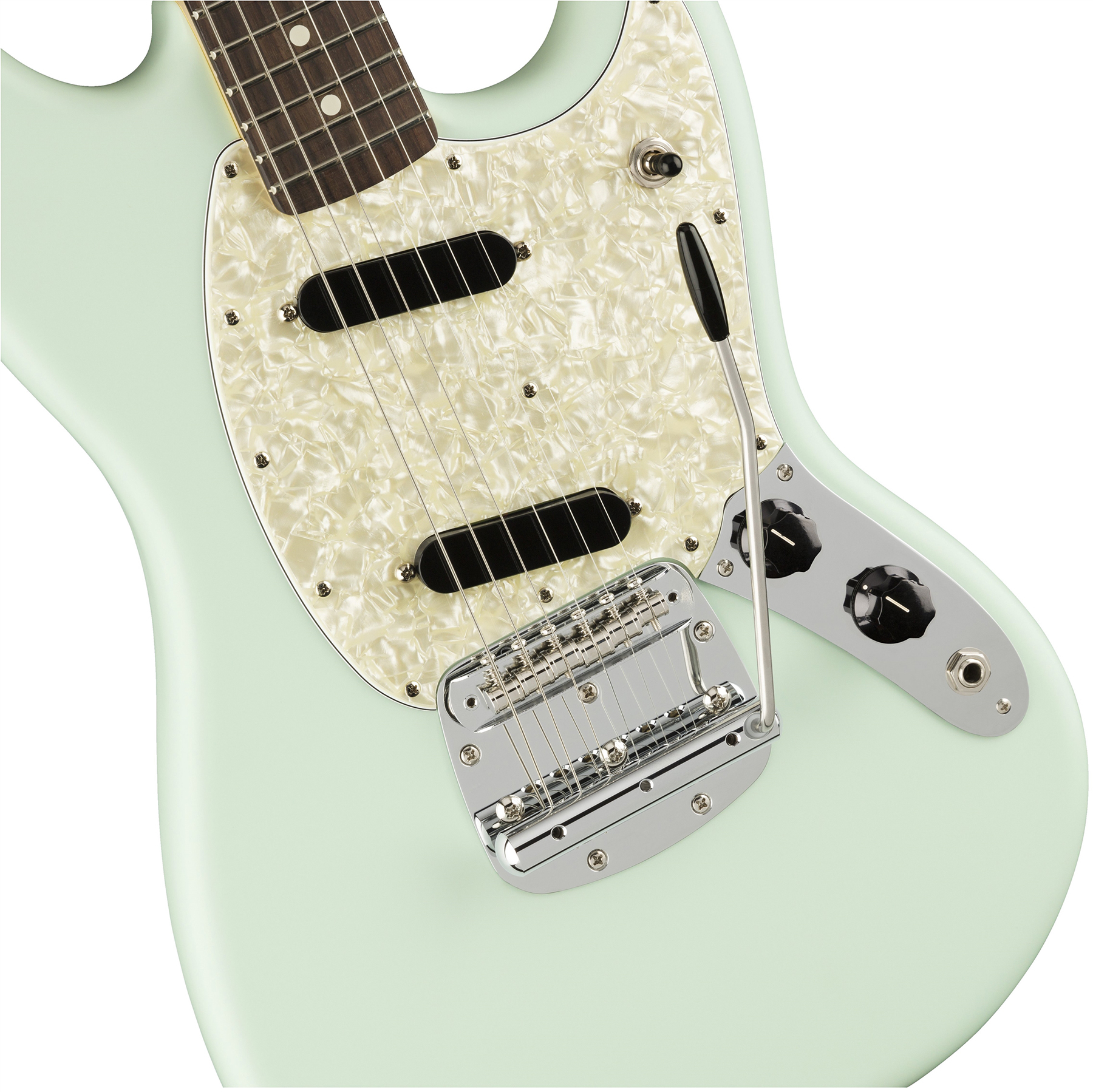Fender Mustang American Performer Usa Ss Rw - Satin Sonic Blue - Guitarra eléctrica de doble corte - Variation 2