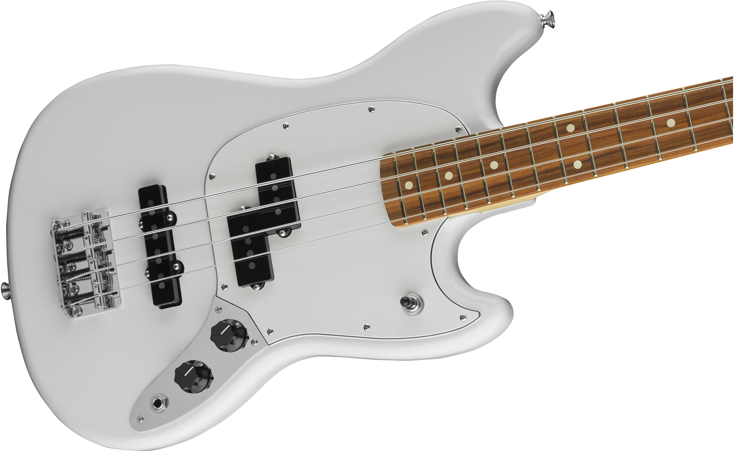 Fender Mustang Bass Pj Mex Pf - Olympic White - Bajo eléctrico para niños - Variation 2