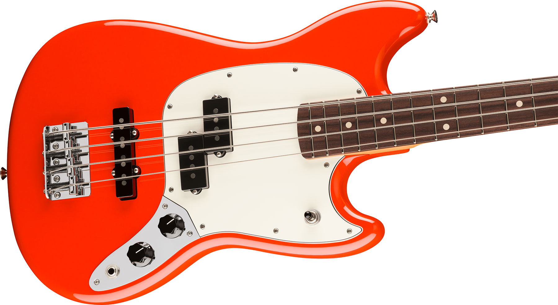 Fender Mustang Bass Pj Player Ii Mex Ss Rw - Coral Red - Bajo eléctrico de cuerpo sólido - Variation 2