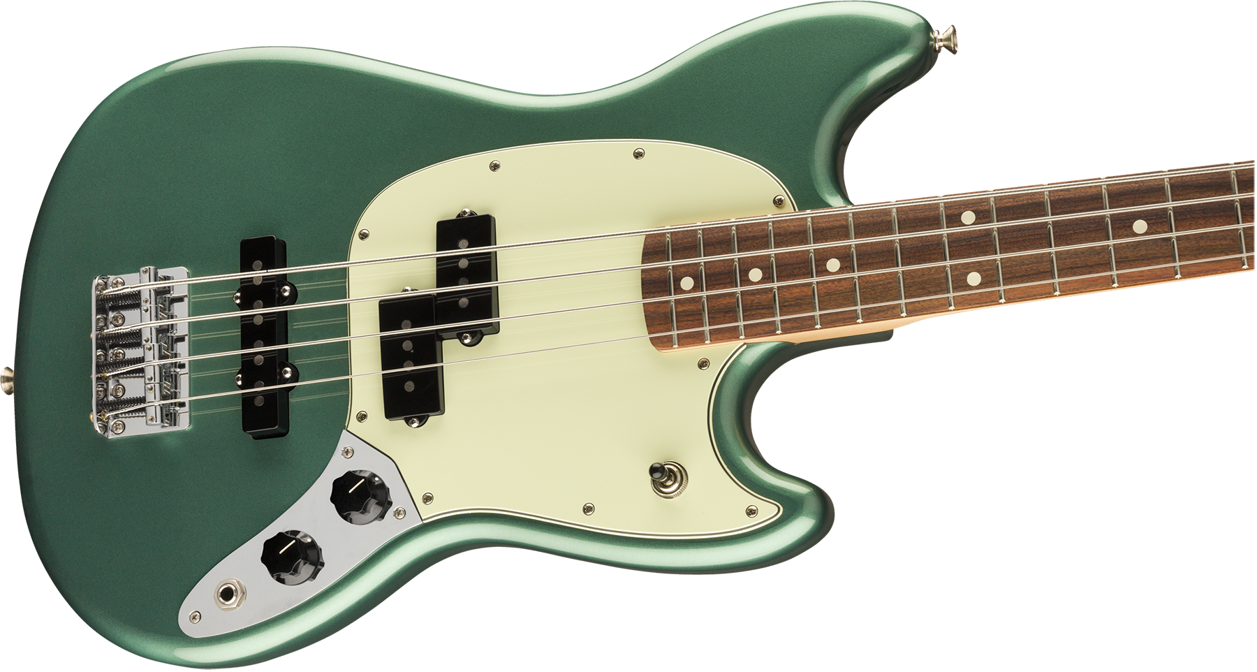 Fender Mustang Bass Pj Player Ltd Mex Pf - Sherwood Green Metallic - Bajo eléctrico para niños - Variation 2