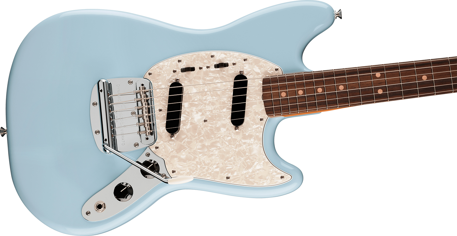 Fender Mustang Mid 60s Vintera 3 Mex Shsc 2s Trem Rw - Sonic Blue - Guitarra electrica retro rock - Variation 2