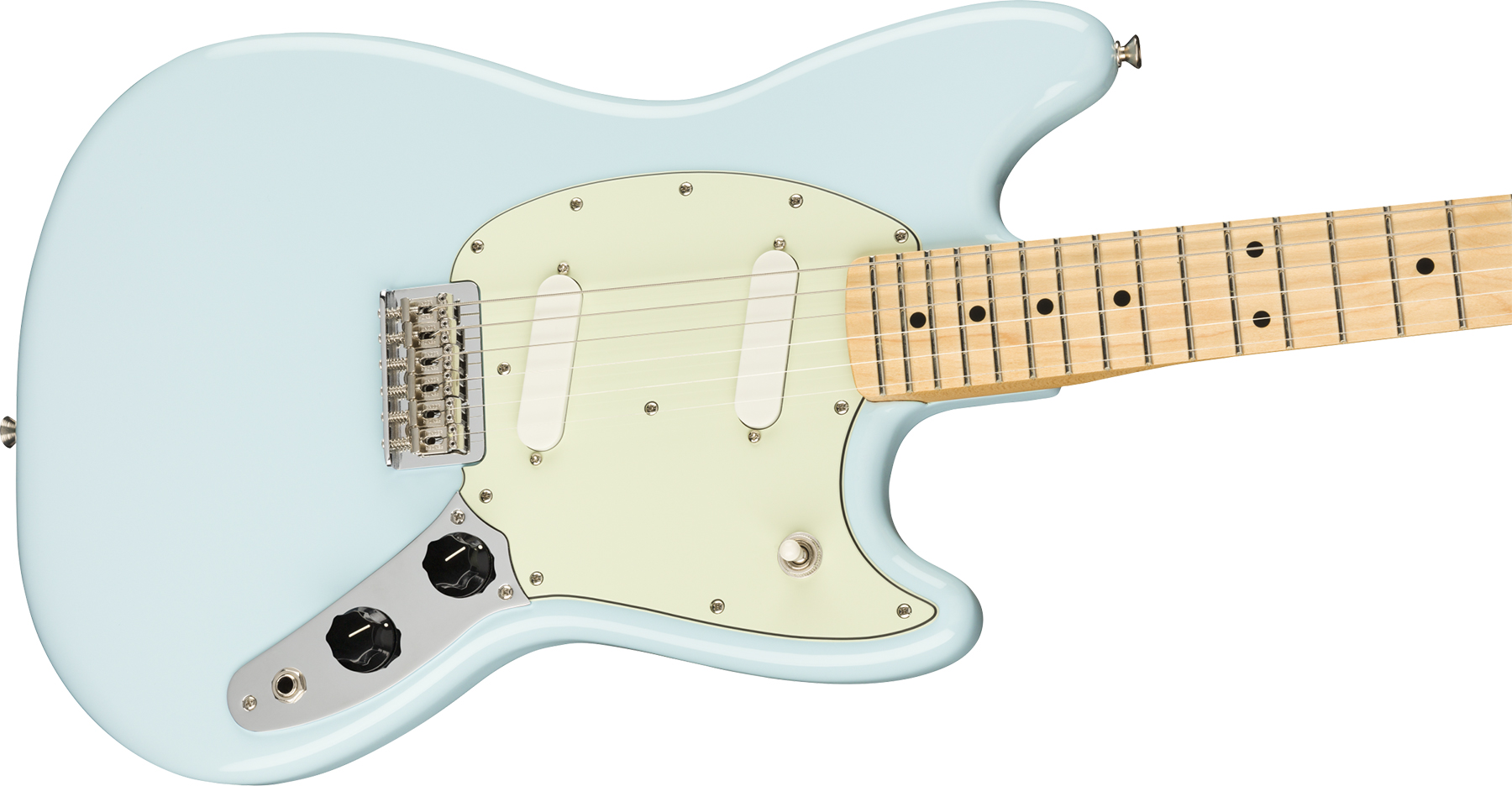Fender Mustang Player Mex Ht Ss Mn - Surf Blue - Guitarra electrica retro rock - Variation 2