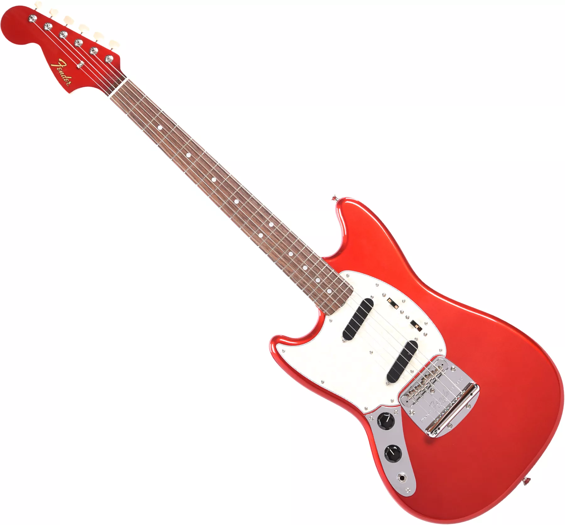 paleta Tacón Hacer un muñeco de nieve Guitarra eléctrica de cuerpo sólido Fender Traditional '60s Mustang Zurdo  Ltd (Japan, RW) - candy apple red rojo