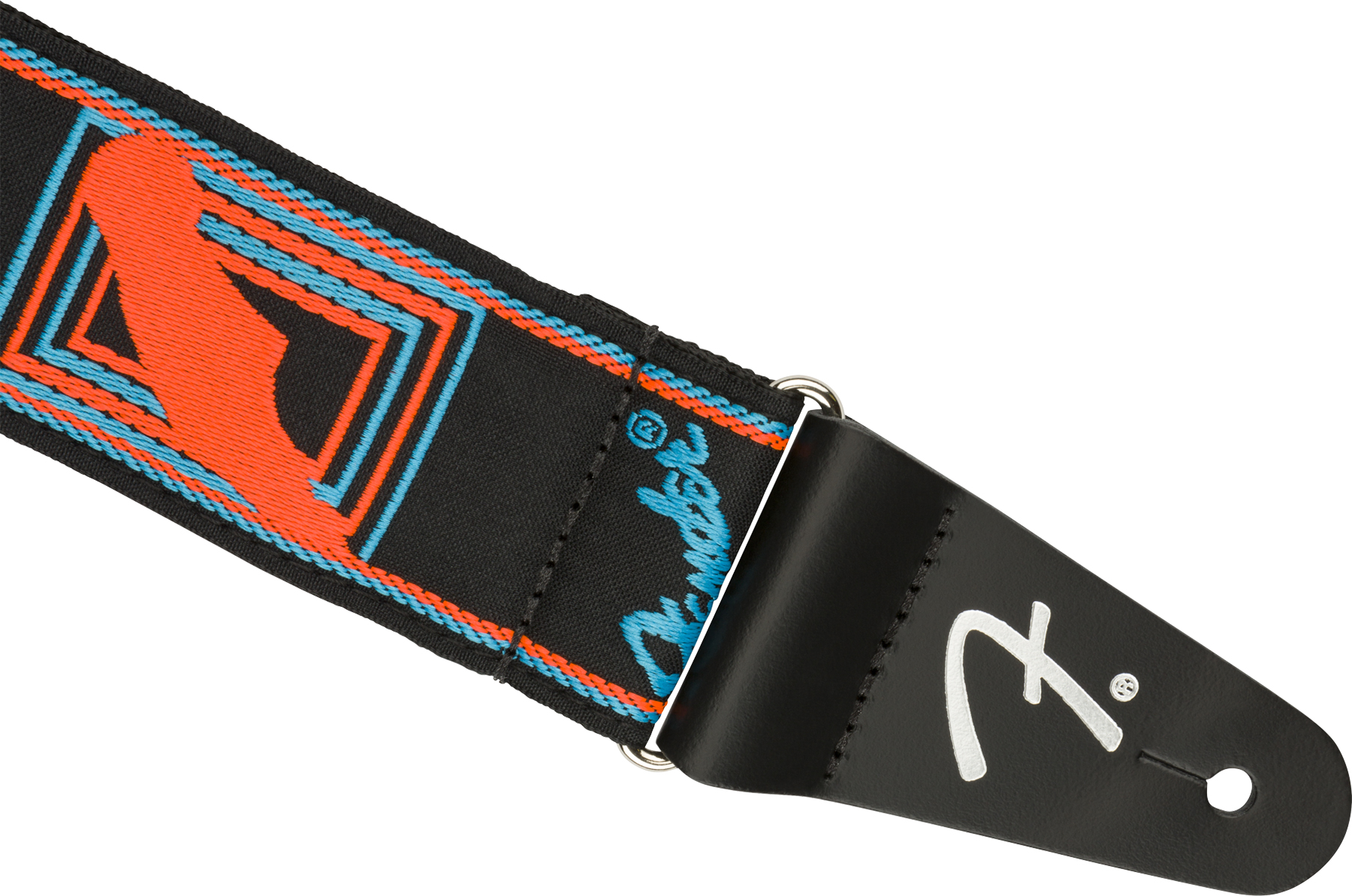 Fender Neon Monogrammed Guitar Strap Poly Blue/orange - Correa - Variation 1