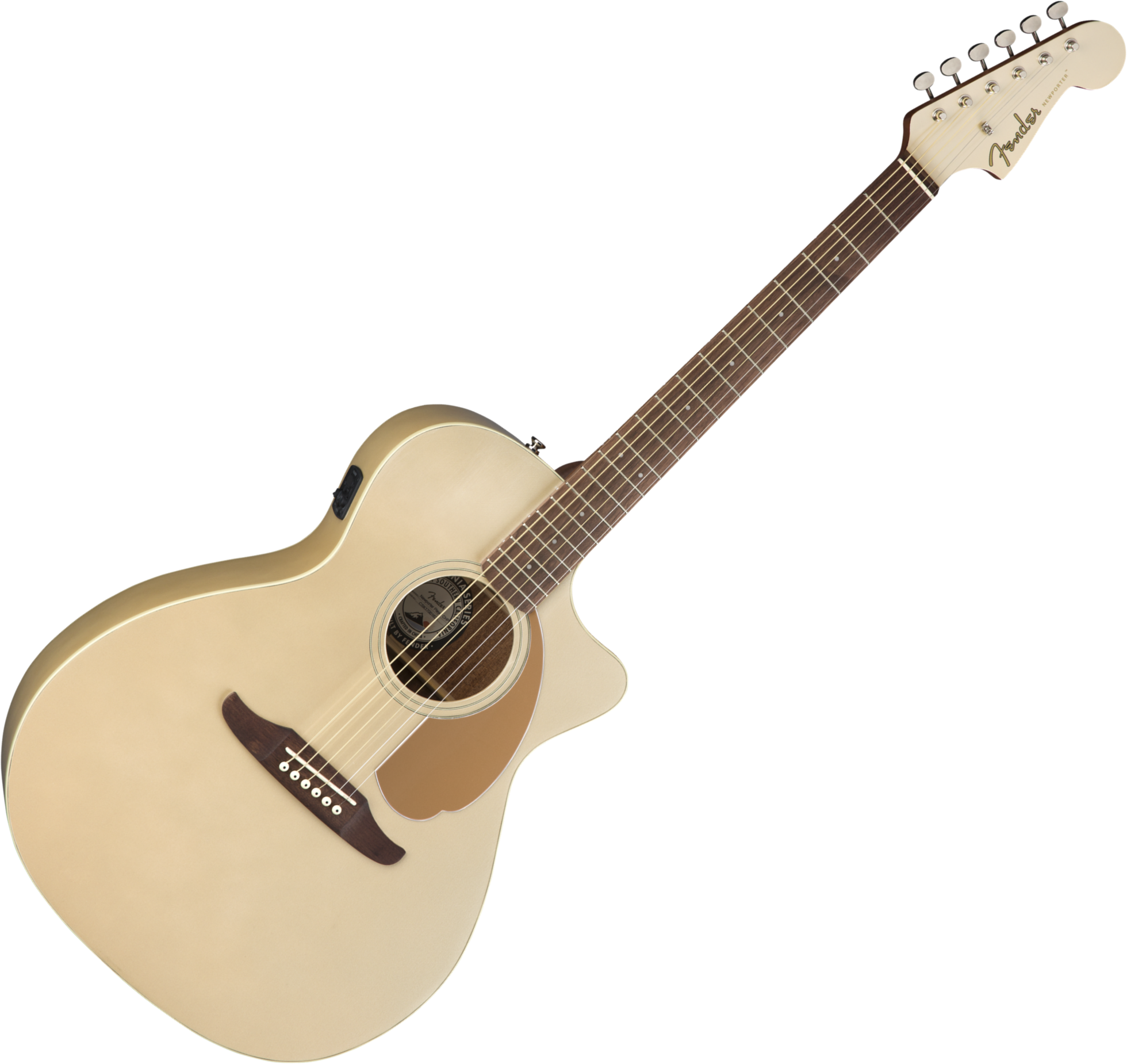 Fender Newporter Player Auditorium Cw Epicea Acajou Wal - Champagne - Guitarra electro acustica - Variation 1