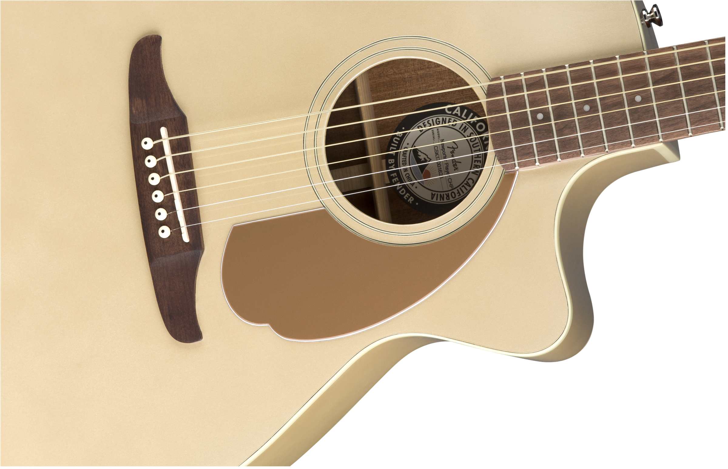 Fender Newporter Player Auditorium Cw Epicea Acajou Wal - Champagne - Guitarra electro acustica - Variation 3