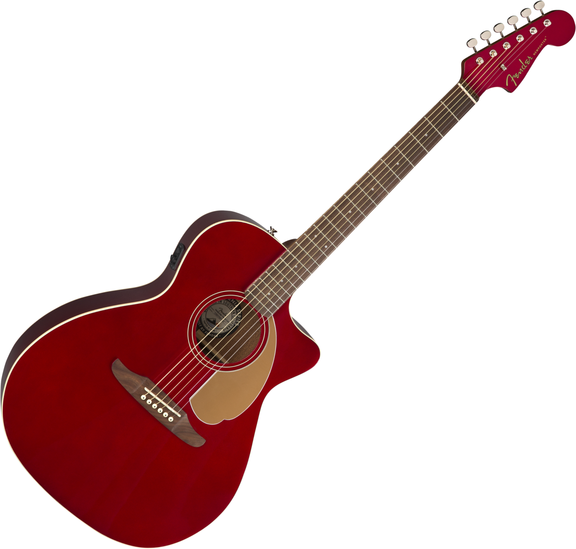Fender Newporter Player Auditorium Cw Epicea Acajou Wal - Candy Apple Red - Guitarra electro acustica - Variation 1