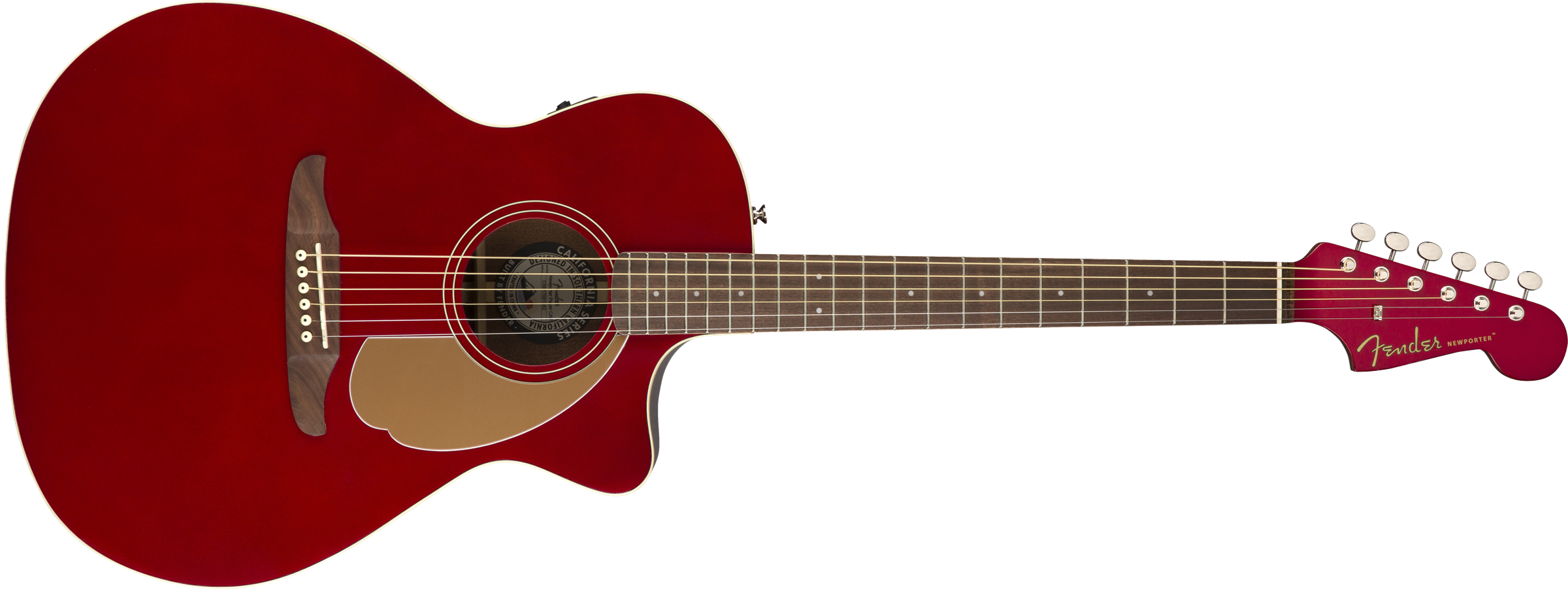 Fender Newporter Player Auditorium Cw Epicea Acajou Wal - Candy Apple Red - Guitarra electro acustica - Variation 2