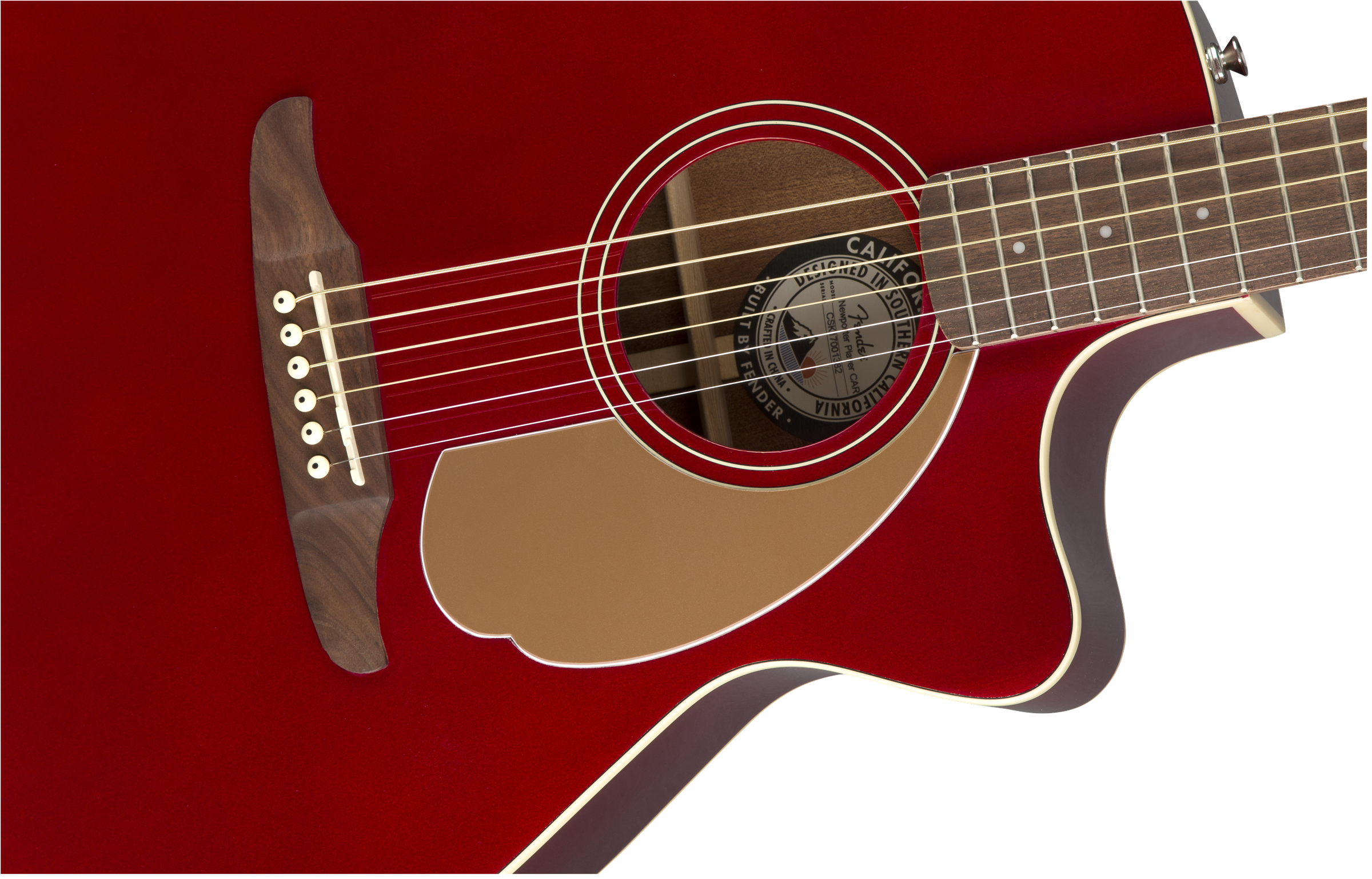 Fender Newporter Player Auditorium Cw Epicea Acajou Wal - Candy Apple Red - Guitarra electro acustica - Variation 3