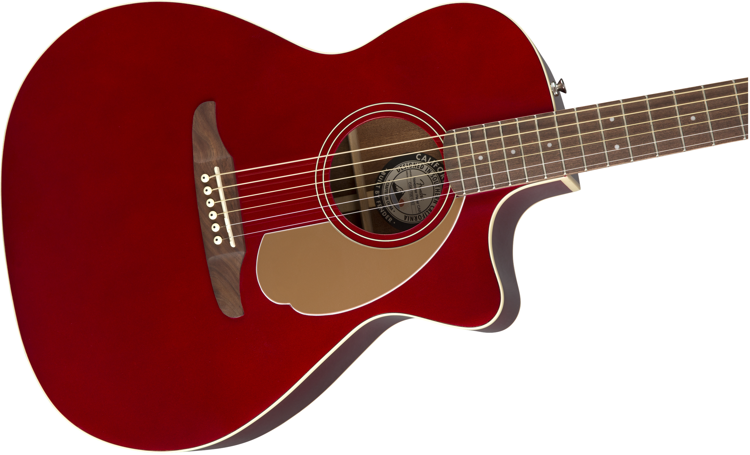 Fender Newporter Player Auditorium Cw Epicea Acajou Wal - Candy Apple Red - Guitarra electro acustica - Variation 4