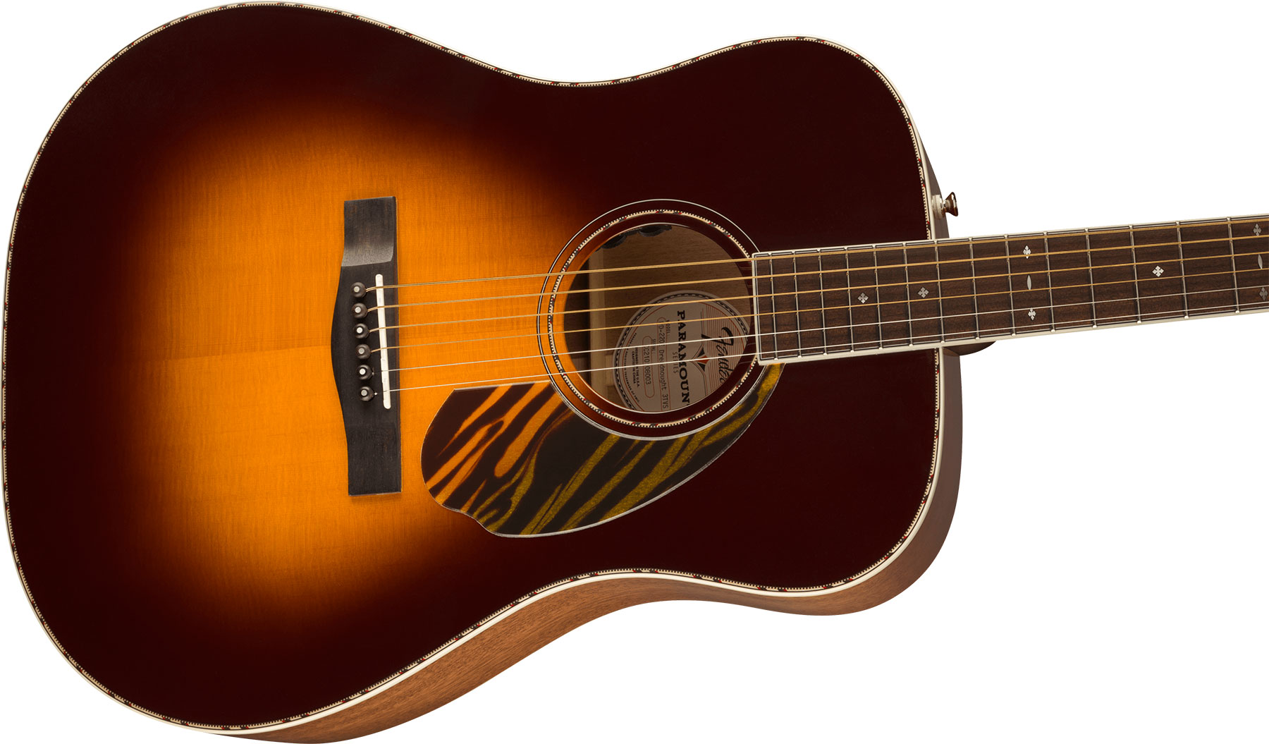 Fender Pd-220e Paramount Dreadnought Epicea Acajou Ova - 3-tone Vintage Sunburst - Guitarra electro acustica - Variation 2