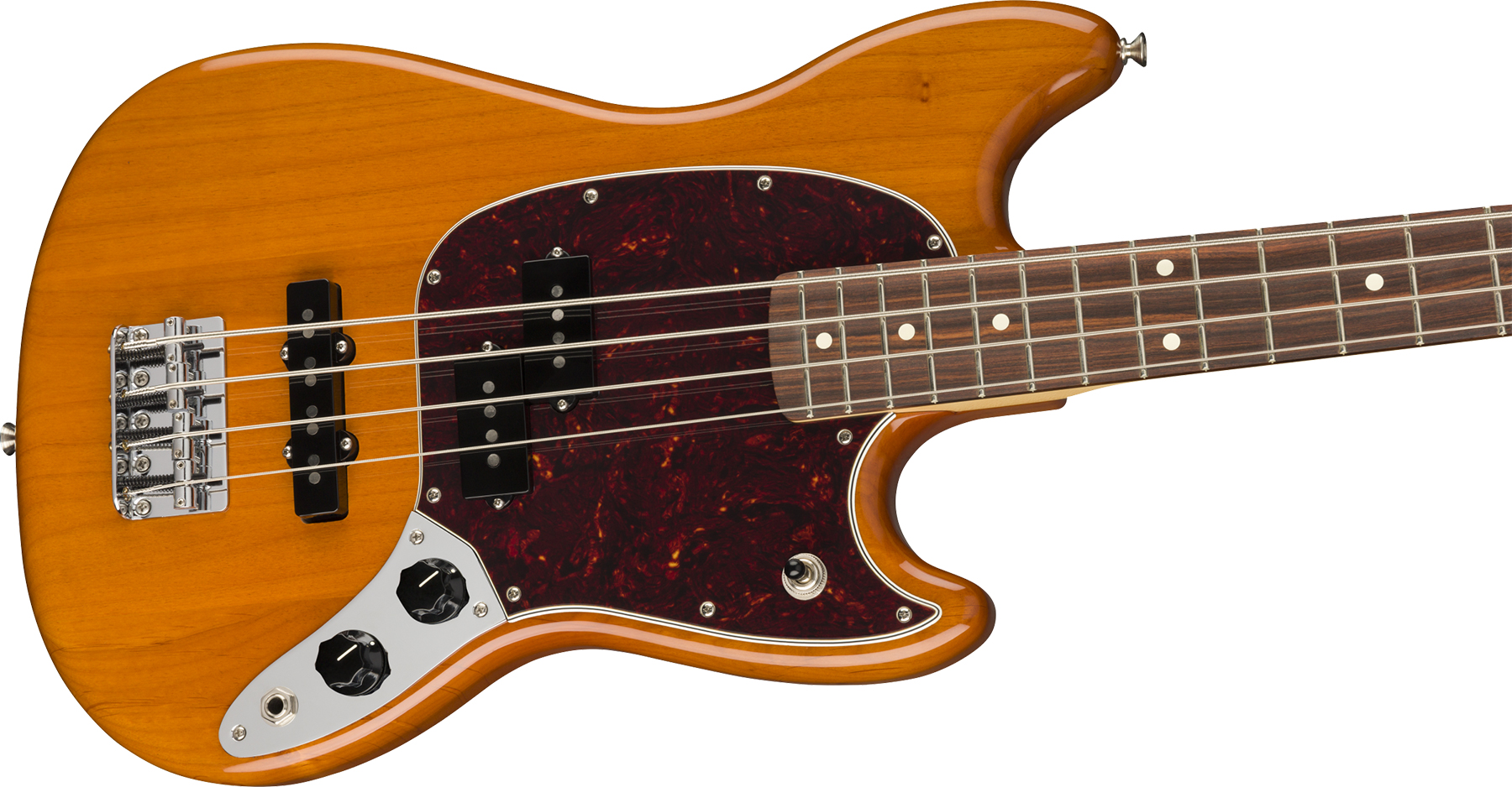Fender Player Mustang Bass Pj Mex Pf - Aged Natural - Bajo eléctrico para niños - Variation 1