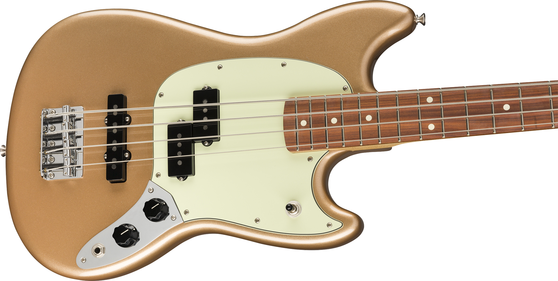 Fender Player Mustang Bass Mex Pf - Firemist Gold - Bajo eléctrico para niños - Variation 2