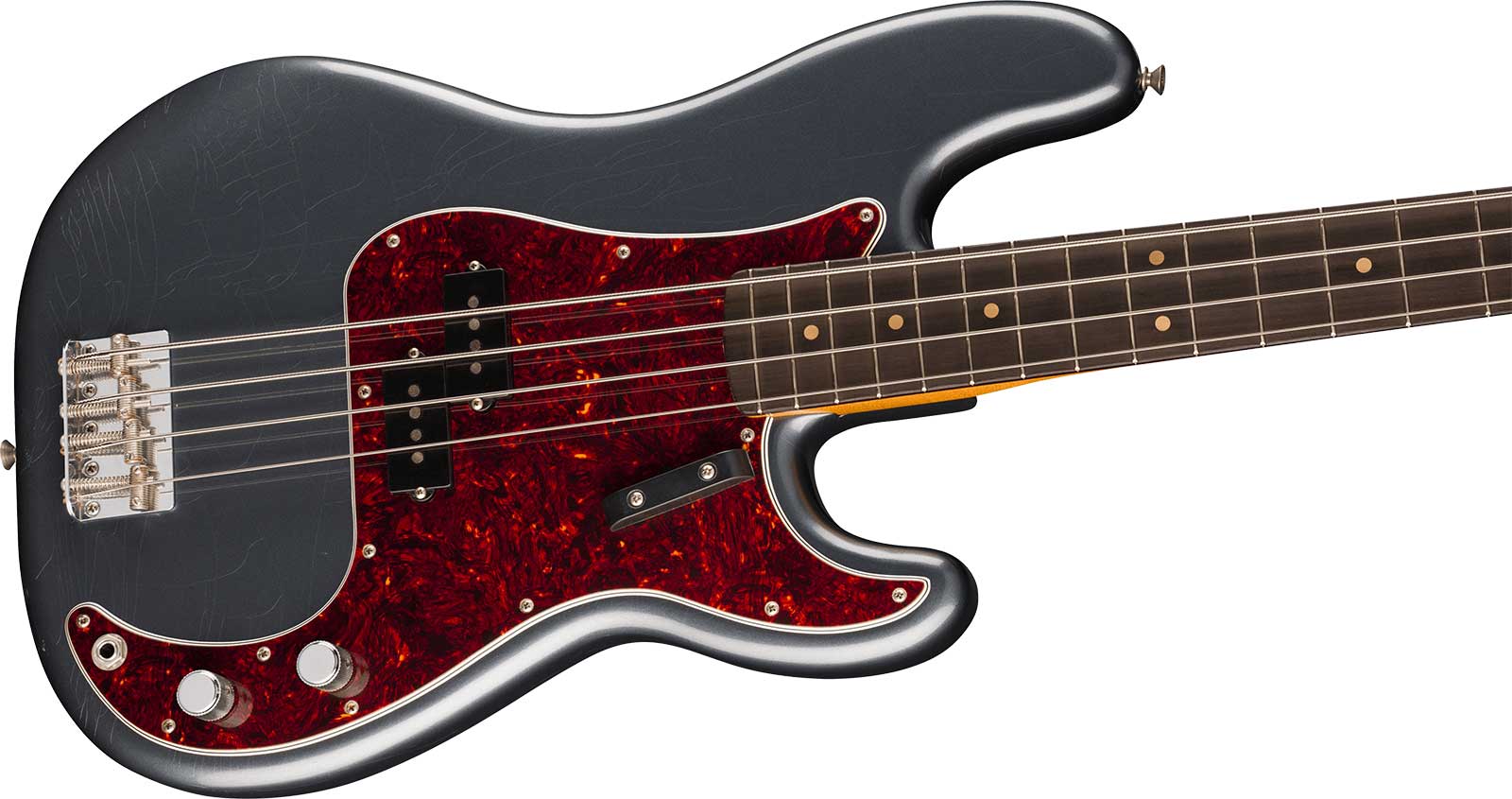 Fender Precision Bass 60s Road Worn Vintera 2 Ltd Mex Rw - Charcoal Frost Metallic - Bajo eléctrico de cuerpo sólido - Variation 2