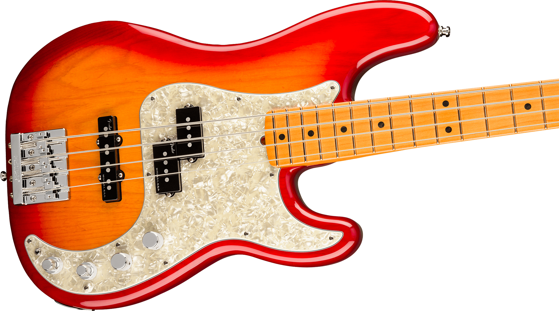Fender Precision Bass American Ultra 2019 Usa Mn - Plasma Red Burst - Bajo eléctrico de cuerpo sólido - Variation 2