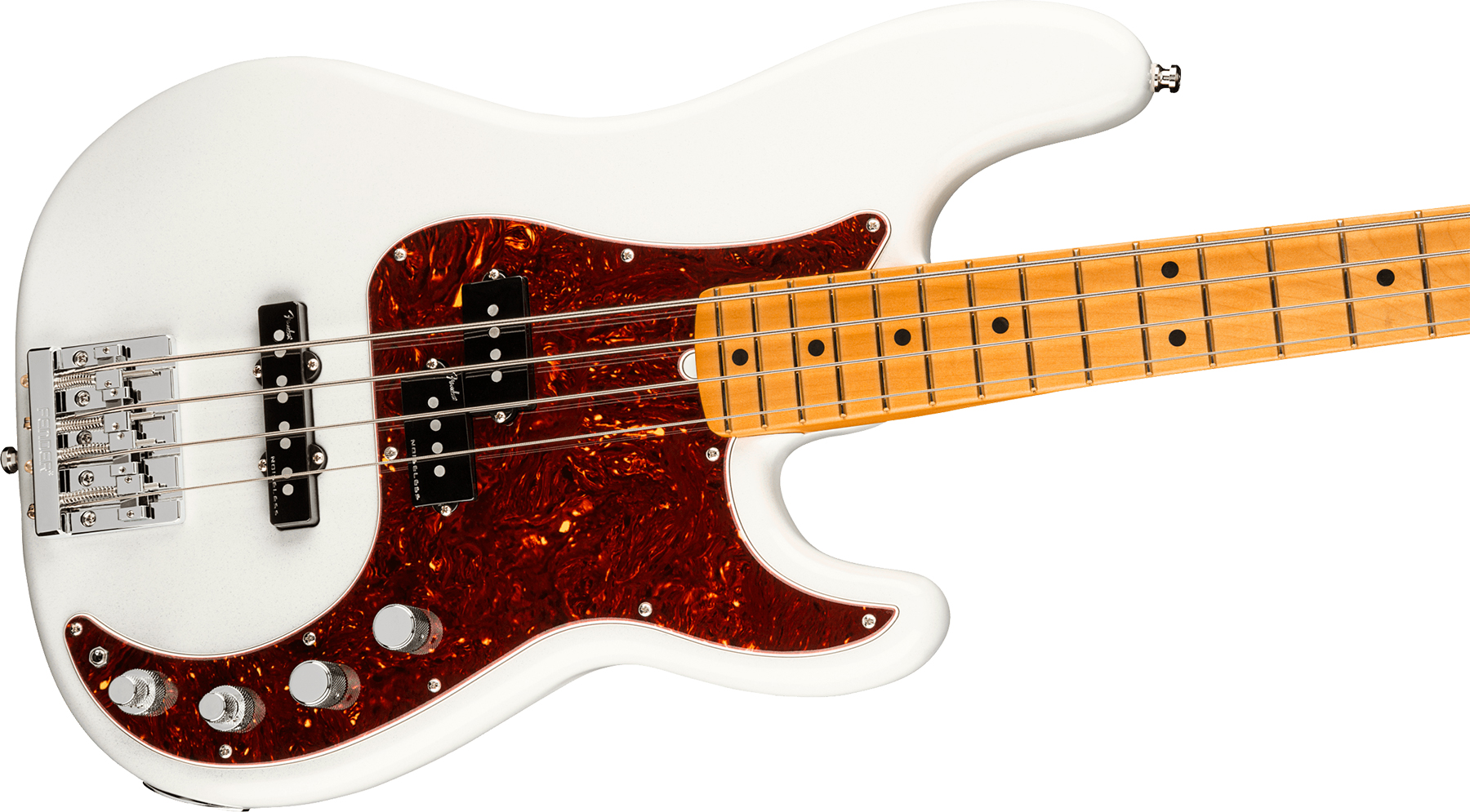 Fender Precision Bass American Ultra 2019 Usa Mn - Arctic Pearl - Bajo eléctrico de cuerpo sólido - Variation 2
