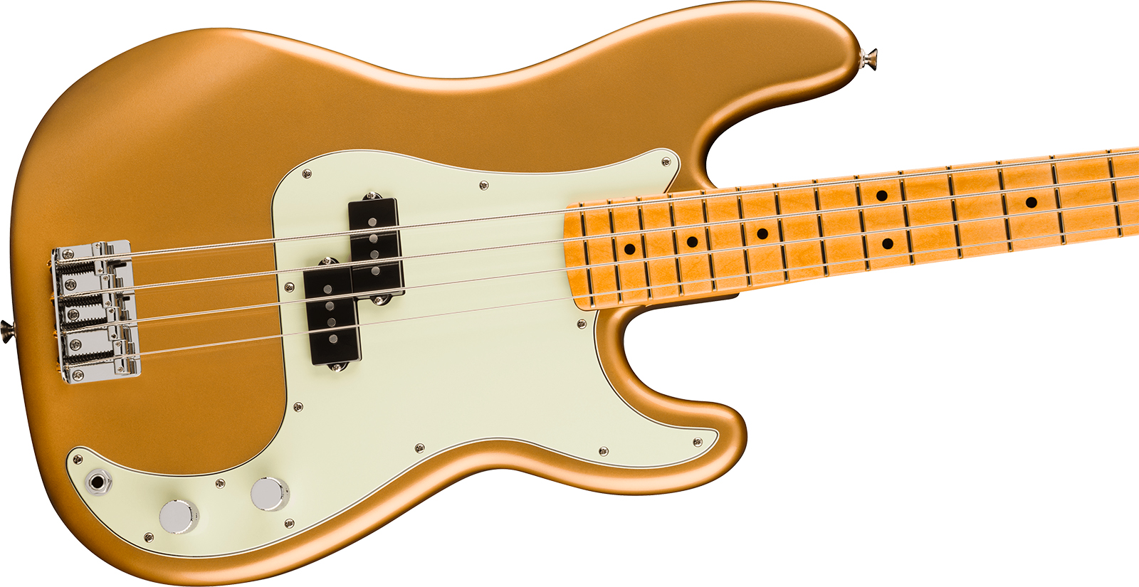 Fender Precision Bass Player Ii 75th Ann. Mex Ht 2s Mn - Aztec Gold - Bajo eléctrico de cuerpo sólido - Variation 2