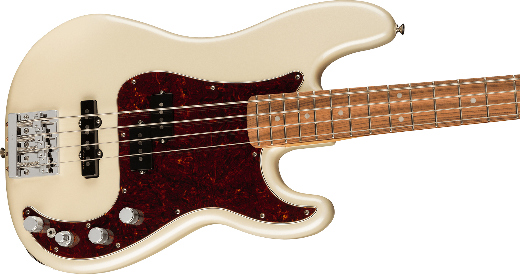 Fender Precision Bass Player Plus Gaucher Mex Active Pf - Olympic Pearl - Bajo eléctrico de cuerpo sólido - Variation 2