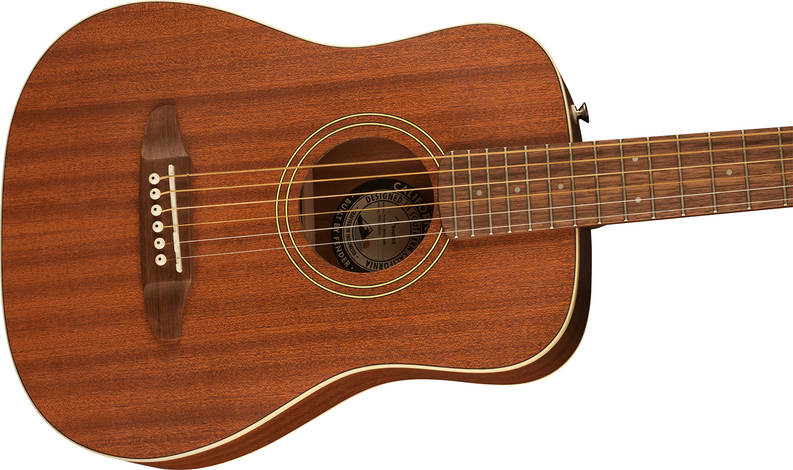 Fender Redondo Mini All Mahogany California Ltd Dreadnought 1/2 Tout Acajou Noy - Natural Satin - Guitarra acústica de viaje - Variation 2