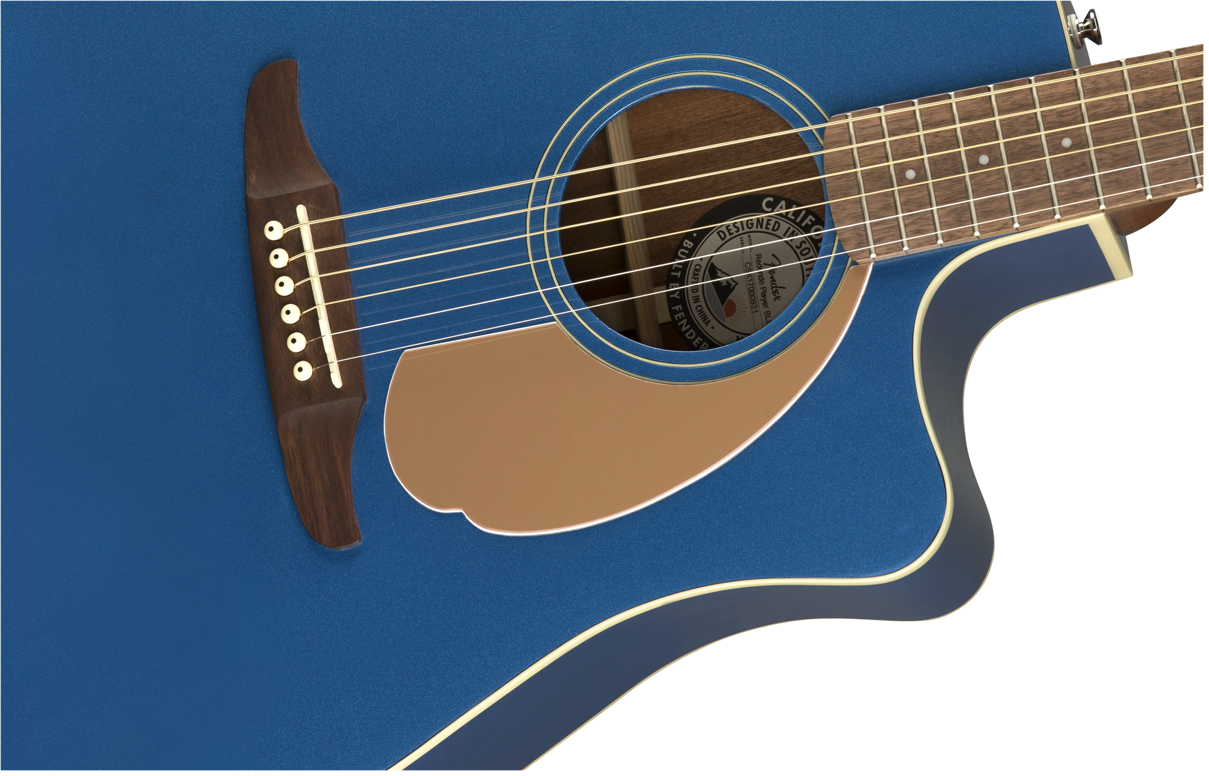 Fender Redondo California Player Dreadnought Cw Epicea Acajou Pau - Belmont Blue - Guitarra electro acustica - Variation 2