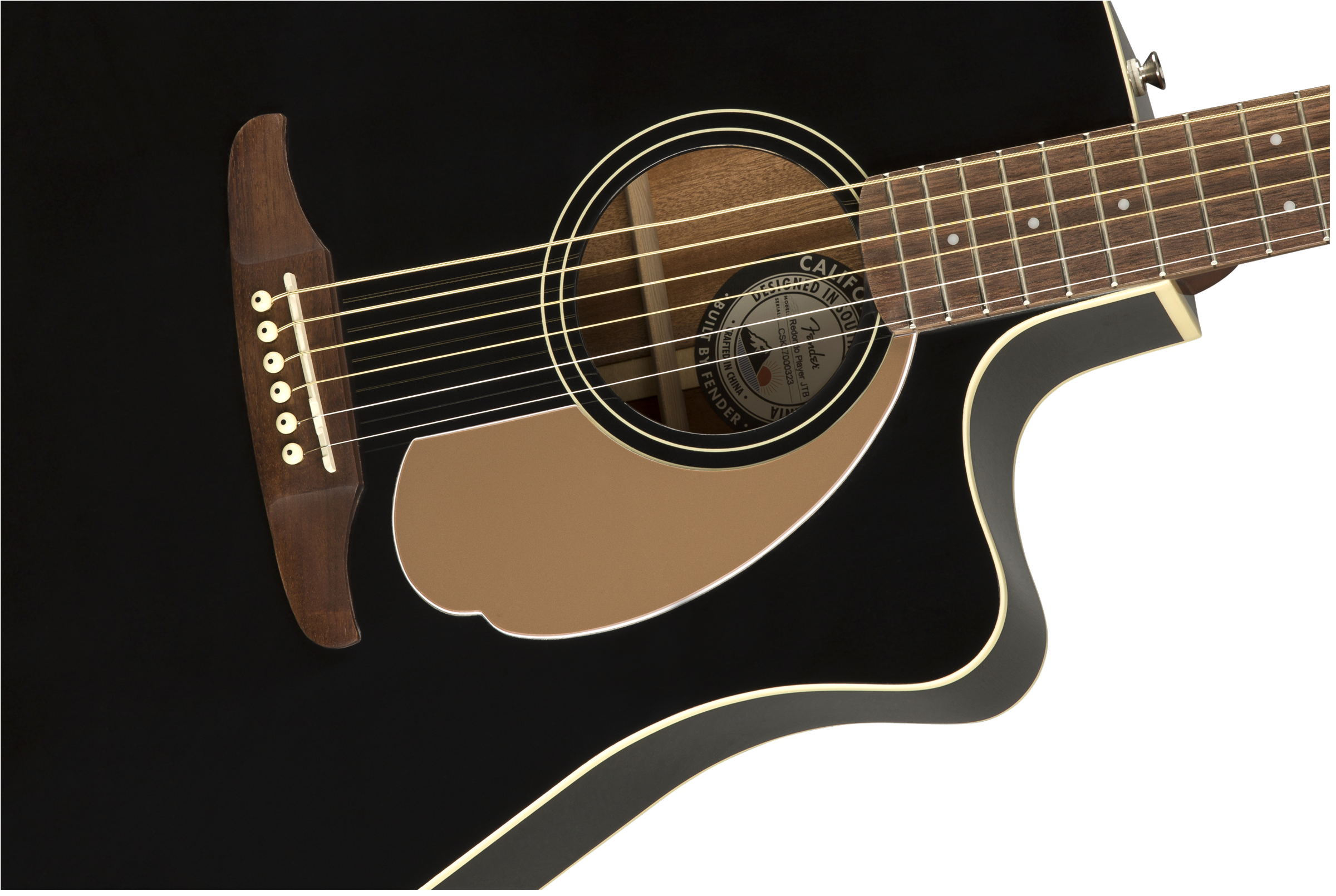 Fender Redondo California Player Dreadnought Cw Epicea Acajou Pau - Jetty Black - Guitarra electro acustica - Variation 2