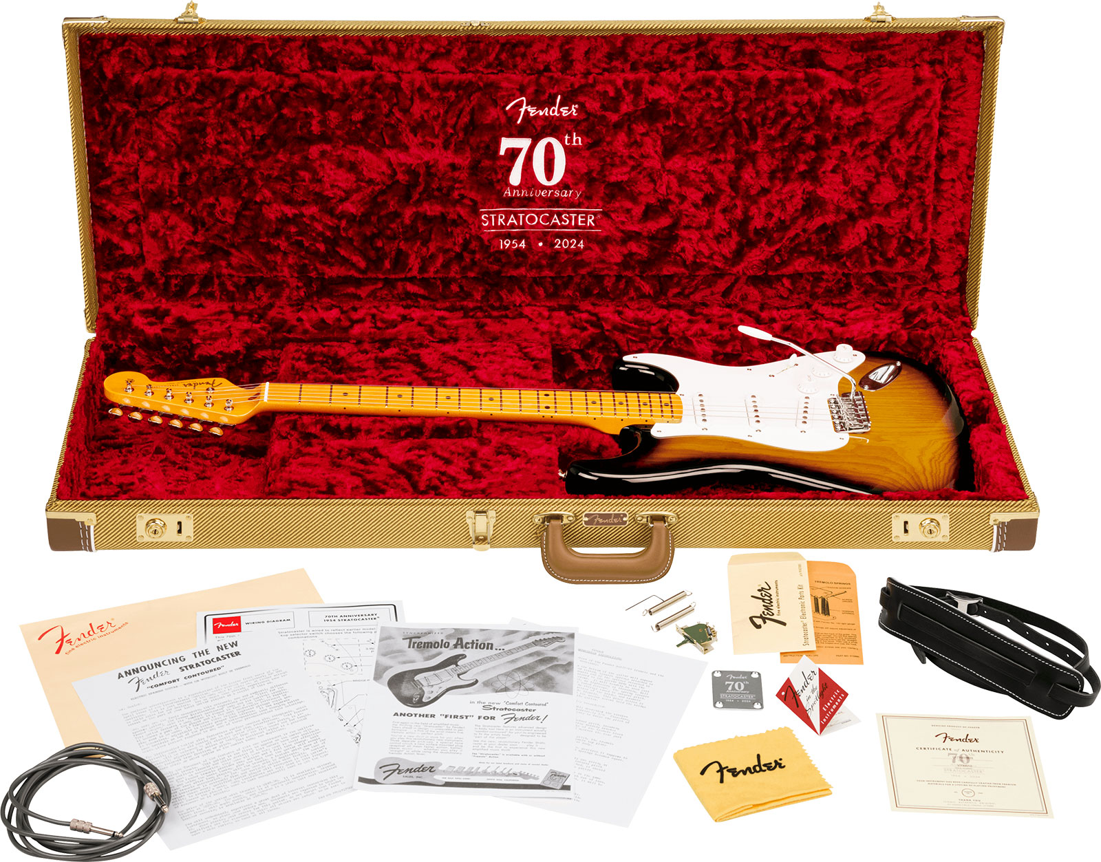 Fender Strat 1954 70th Anniversary American Vintage Ii Ltd Usa 3s Trem Mn - 2-color Sunburst - Guitarra eléctrica con forma de str. - Variation 4