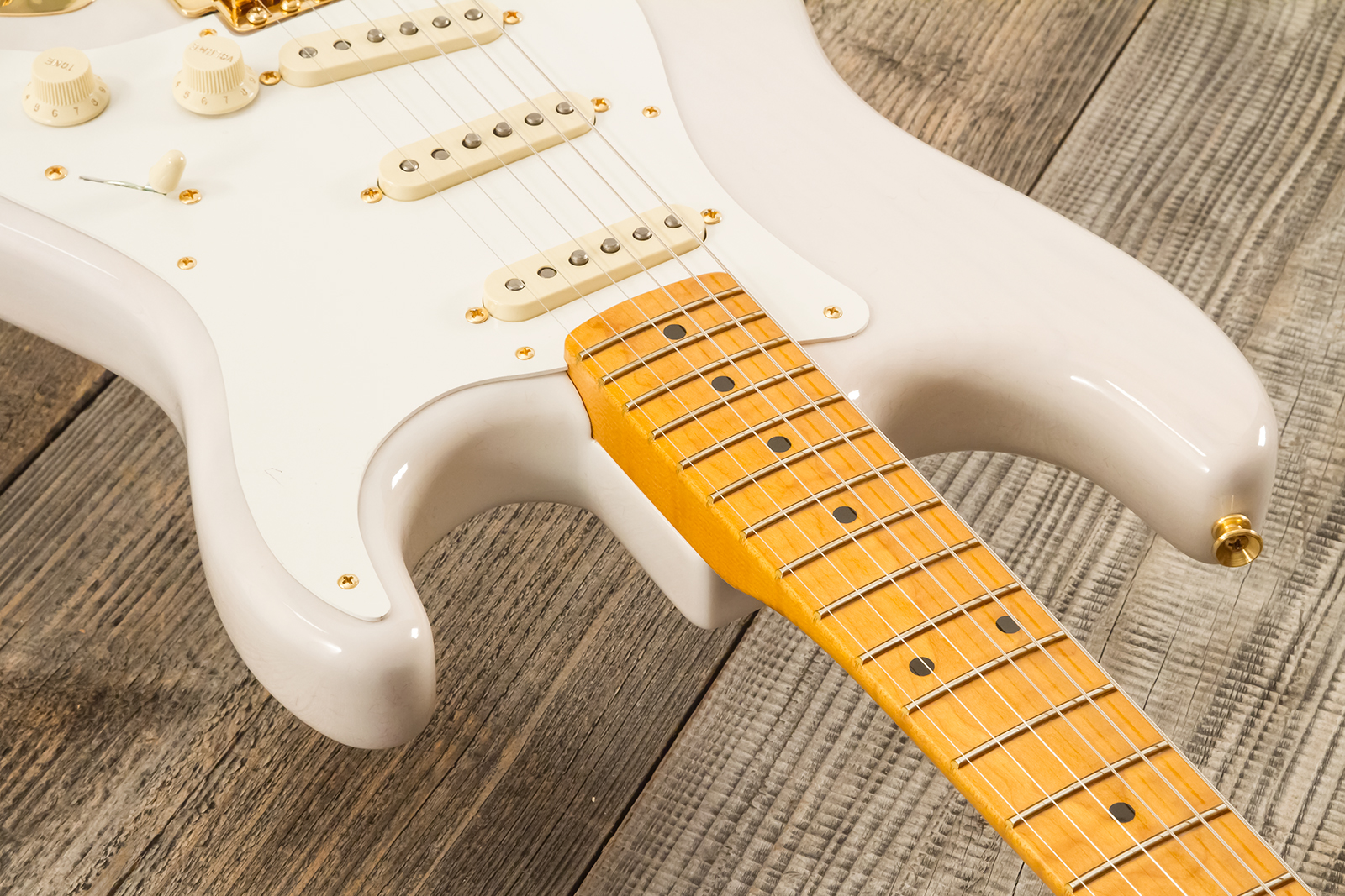Fender Strat 1957 American Vintage Ii Ltd Usa 3s Trem Mn - White Blonde - Guitarra eléctrica con forma de str. - Variation 5