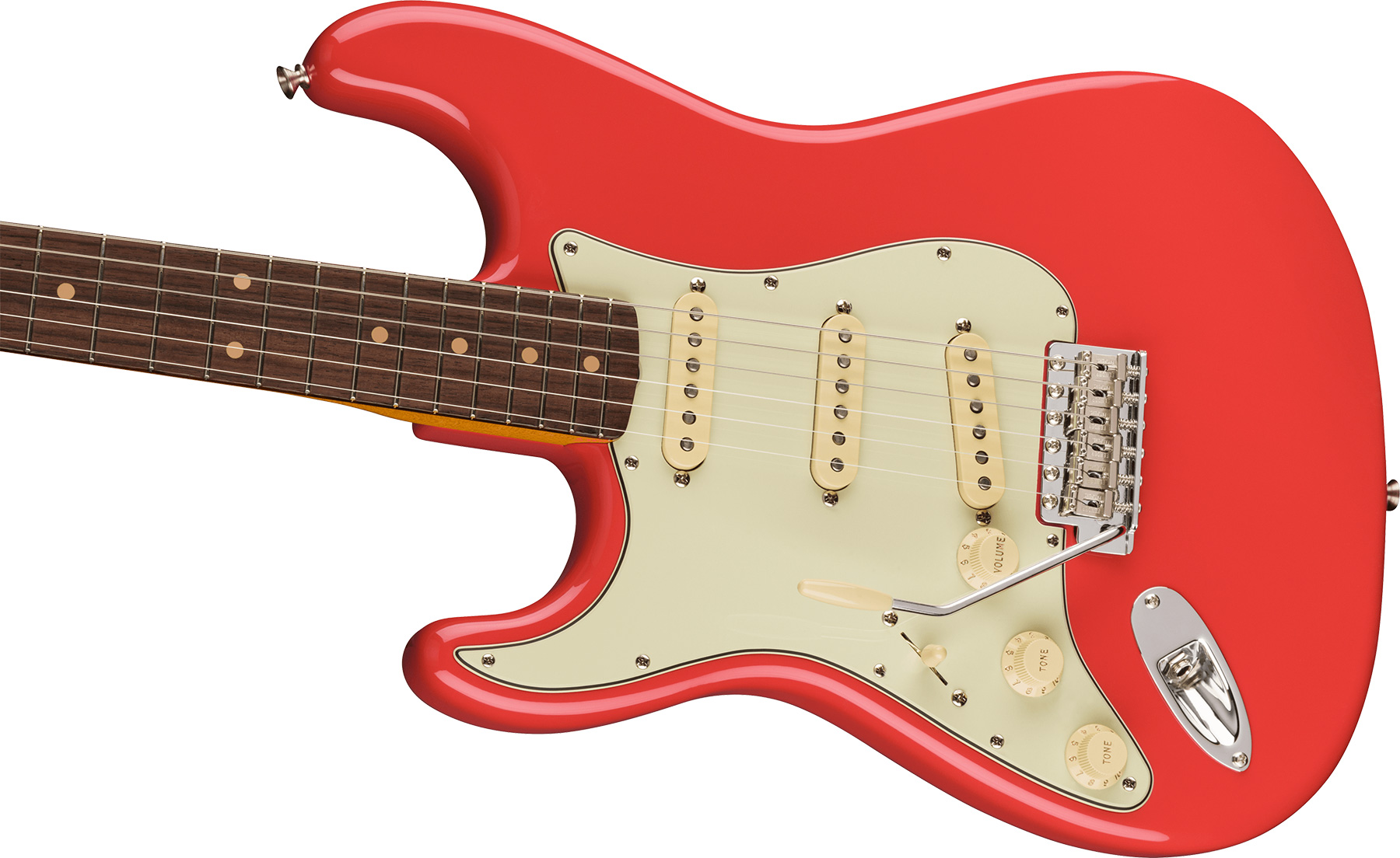 Fender Strat 1961 American Vintage Ii Lh Gaucher Usa 3s Trem Rw - Fiesta Red - Guitarra electrica para zurdos - Variation 2