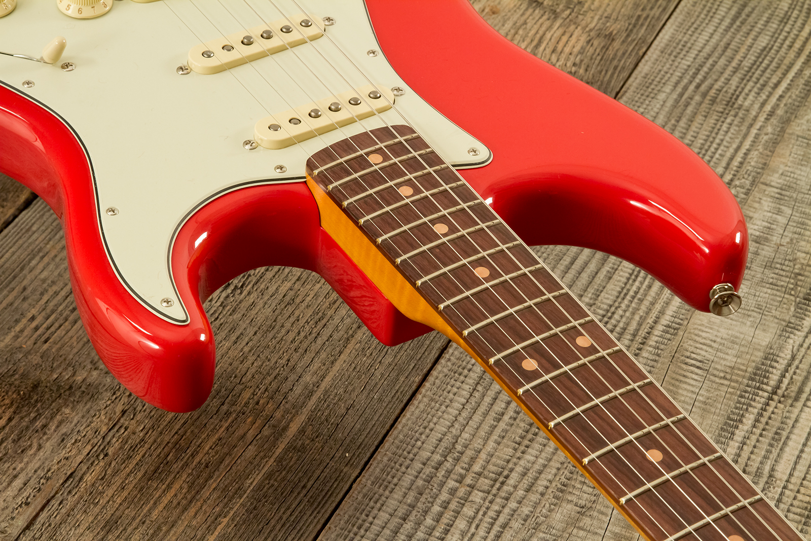 Fender Strat 1961 American Vintage Ii Ltd Usa 3s Trem Rw - Fiesta Red - Guitarra eléctrica con forma de str. - Variation 4